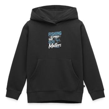 Fishing is proof that it depends on the size of the - Kids Premium Organic Hoodie - black - Front - AI Model Kid Male (0cm)