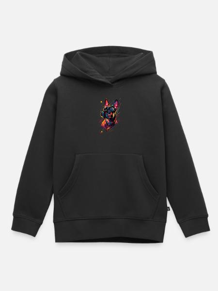 Hund - Kinder Premium Organic Hoodie - Schwarz