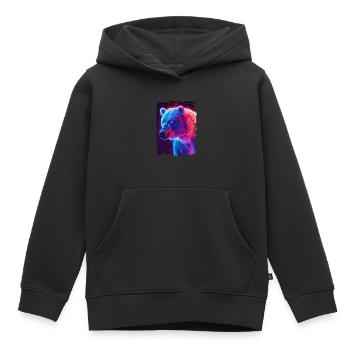Porter - Sweat Premium à capuche enfant bio - noir - Devant - AI Model Kid Male (0cm)
