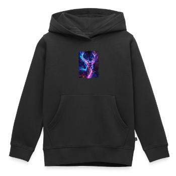 Chevreuil - Sweat Premium à capuche enfant bio - noir - Devant - AI Model Kid Male (0cm)