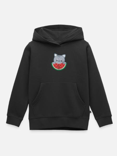 Wassermelone - Kinder Premium Organic Hoodie - Schwarz