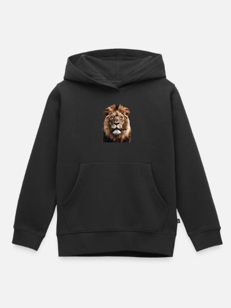Löwe - Kinder Premium Organic Hoodie - Schwarz