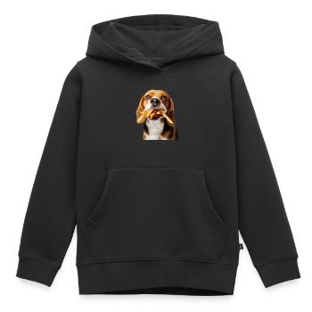 Beagle - Sweat Premium à capuche enfant bio - noir - Devant - AI Model Kid Male (0cm)