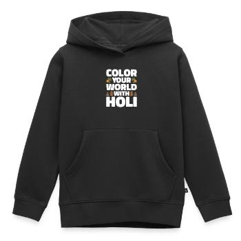 Holi India Holi Festival Happy Holi Fest - Kids Premium Organic Hoodie - black - Front - AI Model Kid Male (0cm)