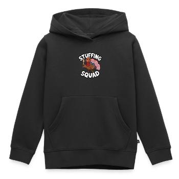 Dinde drôle de Thanksgiving - Sweat Premium à capuche enfant bio - noir - Devant - AI Model Kid Male (0cm)