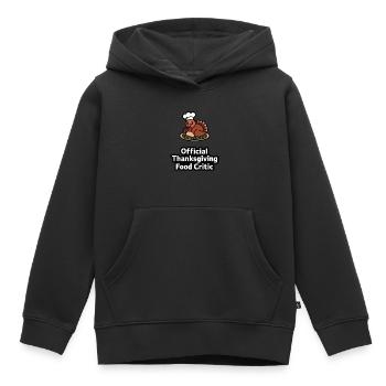 Dinde drôle de Thanksgiving - Sweat Premium à capuche enfant bio - noir - Devant - AI Model Kid Male (0cm)