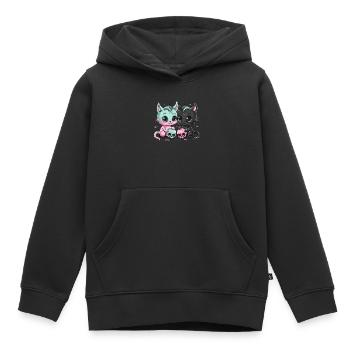 Kawaii Cat Pastel Goth Devilish - Kids Premium Organic Hoodie - black - Front - AI Model Kid Male (0cm)