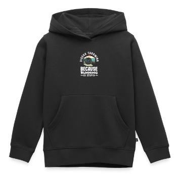 Lancer du disque Athlète Cadeau d’athlète - Sweat Premium à capuche enfant bio - noir - Devant - AI Model Kid Male (0cm)