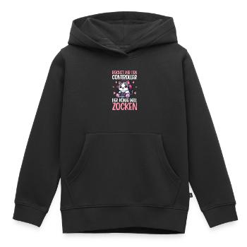 Il me tend la manette que le roi veut jouer - Sweat Premium à capuche enfant bio - noir - Devant - AI Model Kid Male (0cm)