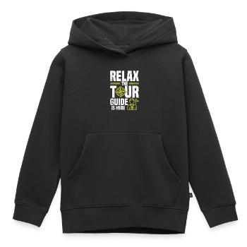 Entspannen Sie Sich, Der Reiseleiter Ist Da - Kinder Premium Organic Hoodie - Schwarz - Vorne - AI Model Kid Male (0cm)