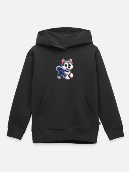 husky 2 - Sweat Premium à capuche enfant bio - noir