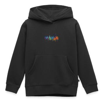 Betuwe Ouest - Sweat Premium à capuche enfant bio - noir - Devant - AI Model Kid Male (0cm)