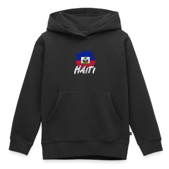 Haïti - Sweat Premium à capuche enfant bio - noir - Devant - AI Model Kid Male (0cm)