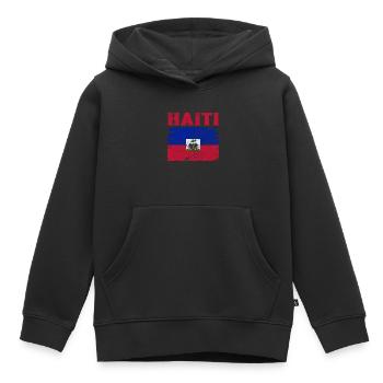 Haïti - Sweat Premium à capuche enfant bio - noir - Devant - AI Model Kid Male (0cm)