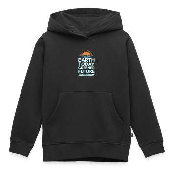 Optimisme climatique, Jour de la Terre, Durabilité - Sweat Premium à capuche enfant bio - noir - Devant - AI Model Kid Male (0cm)