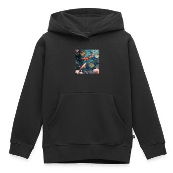 Japon - Sweat Premium à capuche enfant bio - noir - Devant - AI Model Kid Male (0cm)