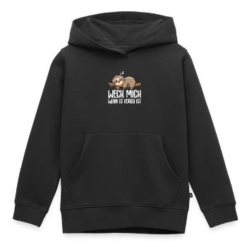 Weck Mich Wenn Alles Vorbei Ist / Langschläfer - Kinder Premium Organic Hoodie - Schwarz - Vorne - AI Model Kid Male (0cm)