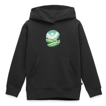 Yorkshire Countryside Scenic Design - Kids Premium Organic Hoodie - black - Front - AI Model Kid Male (0cm)