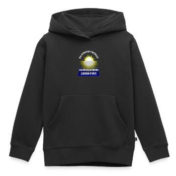 Centrale électrique de balcon Solaire Photovoltaïque - Sweat Premium à capuche enfant bio - noir - Devant - AI Model Kid Male (0cm)