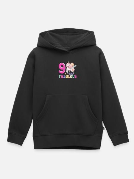 9 And Fabulous - Kids Premium Organic Hoodie - black