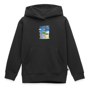 Image d’été colorée et joyeuse - Sweat Premium à capuche enfant bio - noir - Devant - AI Model Kid Male (0cm)