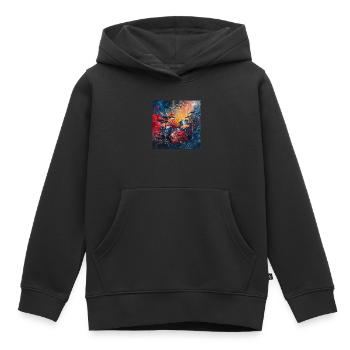 Percussion - Sweat Premium à capuche enfant bio - noir - Devant - AI Model Kid Male (0cm)