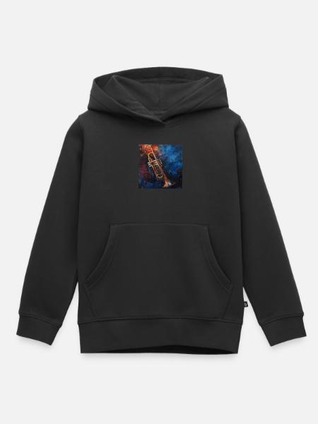 Trompete - Kinder Premium Organic Hoodie - Schwarz