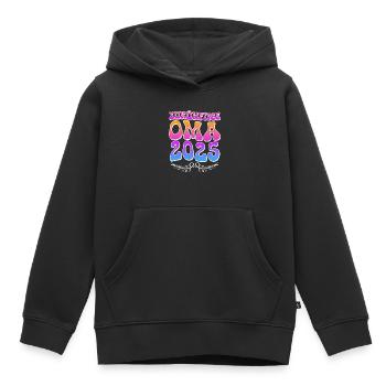ZUKÜNFTIGE OMA 2025 Großmutter Bald Oma Werdende - Kinder Premium Organic Hoodie - Schwarz - Vorne - AI Model Kid Male (0cm)