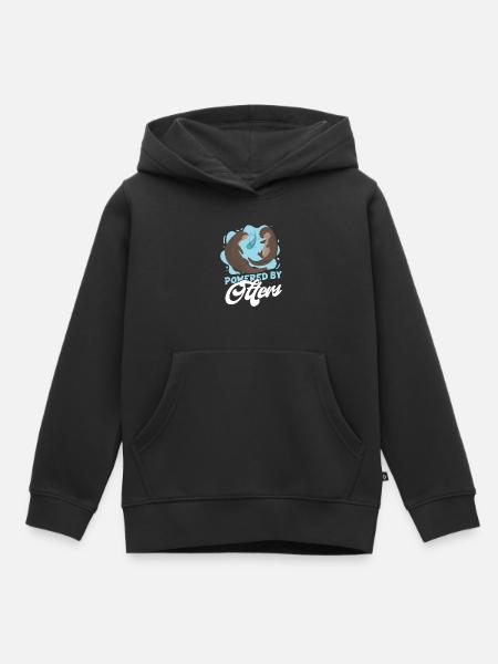 Otter Powered By Otters - Kinder Premium Organic Hoodie - Schwarz