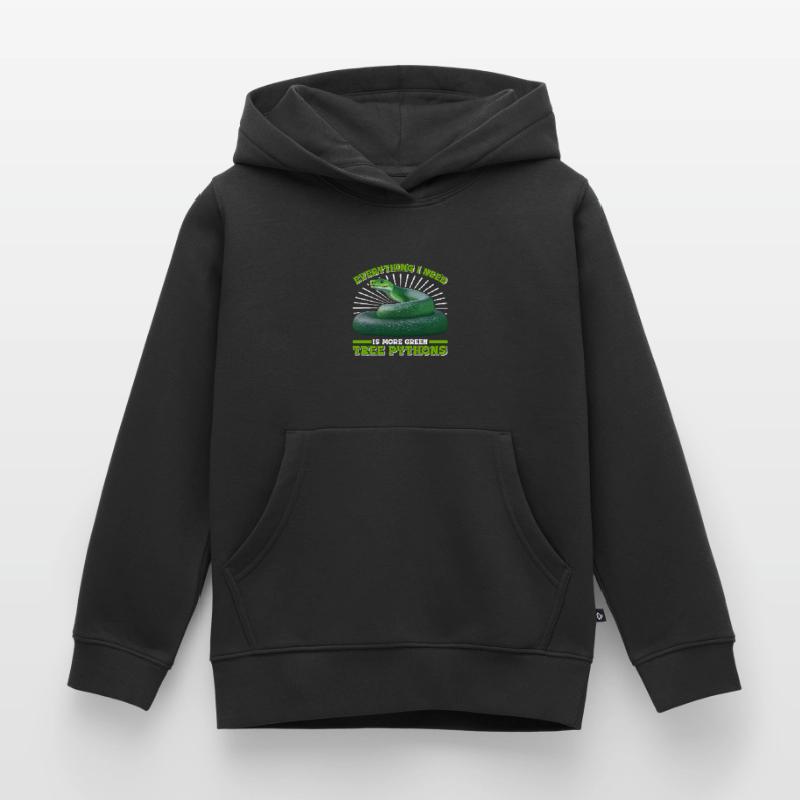 Green Tree Python Kids Premium Organic Hoodie