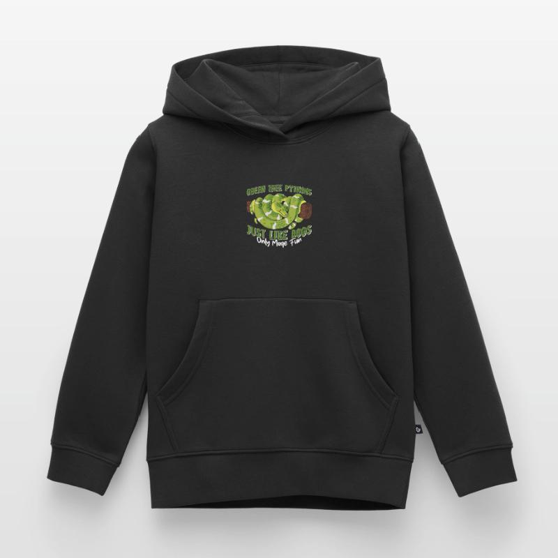 Python arborescent vert Sweat Premium à capuche enfant bio