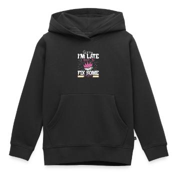 Technologie des cils - Sweat Premium à capuche enfant bio - noir - Devant - AI Model Kid Male (0cm)