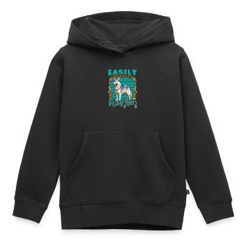Chien disant chien chien - Sweat Premium à capuche enfant bio - noir - Devant - AI Model Kid Male (0cm)