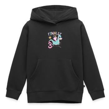 3ème anniversaire Fille Dracon 3 ans Cadeaux - Sweat Premium à capuche enfant bio - noir - Devant - AI Model Kid Male (0cm)