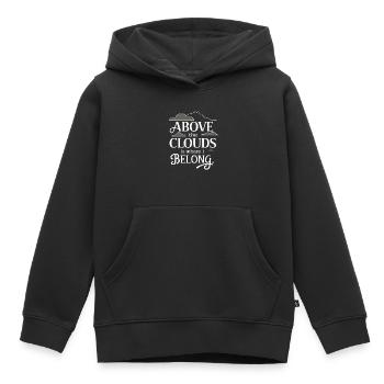 Wolkenblick, Entspannender Himmel, Verträumte - Kinder Premium Organic Hoodie - Schwarz - Vorne - AI Model Kid Male (0cm)