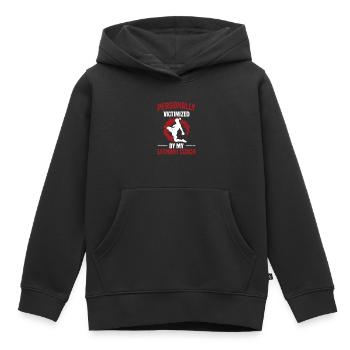 Victime personnelle de mon entraîneur Lethwei - Sweat Premium à capuche enfant bio - noir - Devant - AI Model Kid Male (0cm)