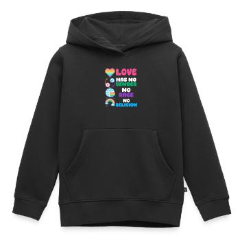 L’amour Une déclaration pour l’égalité Diversité - Sweat Premium à capuche enfant bio - noir - Devant - AI Model Kid Male (0cm)