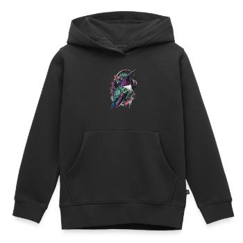 Kolibri - Kinder Premium Organic Hoodie - Schwarz - Vorne - AI Model Kid Male (0cm)