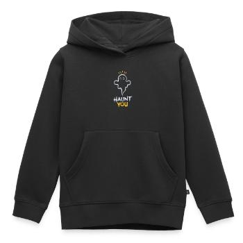 Un fantôme avec une couronne vous hante - Sweat Premium à capuche enfant bio - noir - Devant - AI Model Kid Male (0cm)