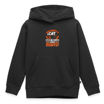 Triton - Sweat Premium à capuche enfant bio - noir - Devant - AI Model Kid Male (0cm)