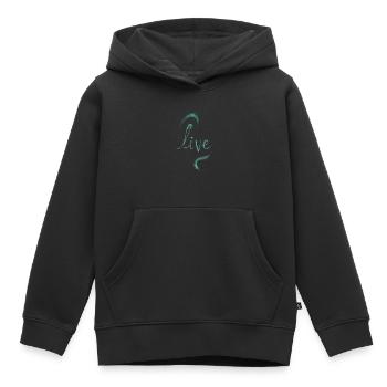 Poussière verte vivante - Sweat Premium à capuche enfant bio - noir - Devant - AI Model Kid Male (0cm)