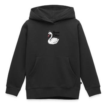 Eleganter Schwan für Schwan Fan - Kinder Premium Organic Hoodie - Schwarz - Vorne - AI Model Kid Male (0cm)