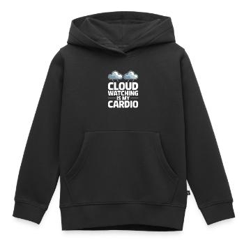 Wolkenblick, Entspannender Himmel, Verträumte - Kinder Premium Organic Hoodie - Schwarz - Vorne - AI Model Kid Male (0cm)