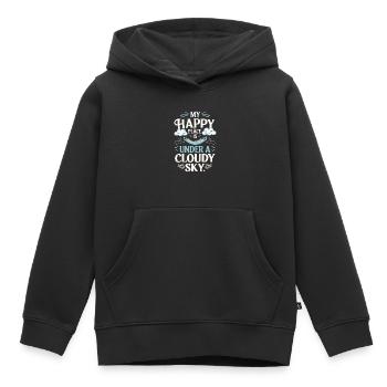 Wolkenblick, Entspannender Himmel, Verträumte - Kinder Premium Organic Hoodie - Schwarz - Vorne - AI Model Kid Male (0cm)