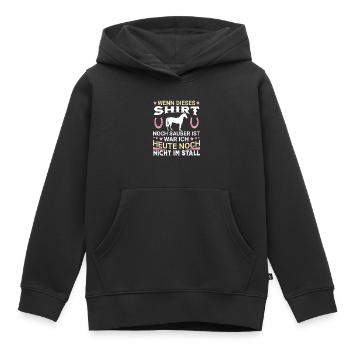 Toujours propre ? Sans écurie - Sweat Premium à capuche enfant bio - noir - Devant - AI Model Kid Male (0cm)