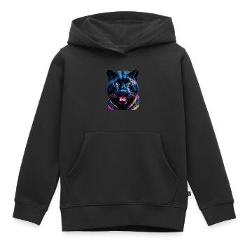 Tigre - Sweat Premium à capuche enfant bio - noir - Devant - AI Model Kid Male (0cm)