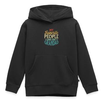 Grand-père Grand-père Pops Grand-parent - Sweat Premium à capuche enfant bio - noir - Devant - AI Model Kid Male (0cm)