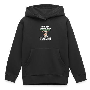 Second Hand Vegetarier - Kinder Premium Organic Hoodie - Schwarz - Vorne - AI Model Kid Male (0cm)