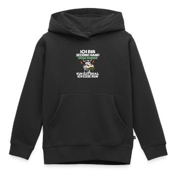 Second Hand Vegetarier - Kinder Premium Organic Hoodie - Schwarz - Vorne - AI Model Kid Male (0cm)