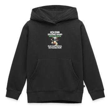 Second Hand Vegetarier - Kinder Premium Organic Hoodie - Schwarz - Vorne - AI Model Kid Male (0cm)
